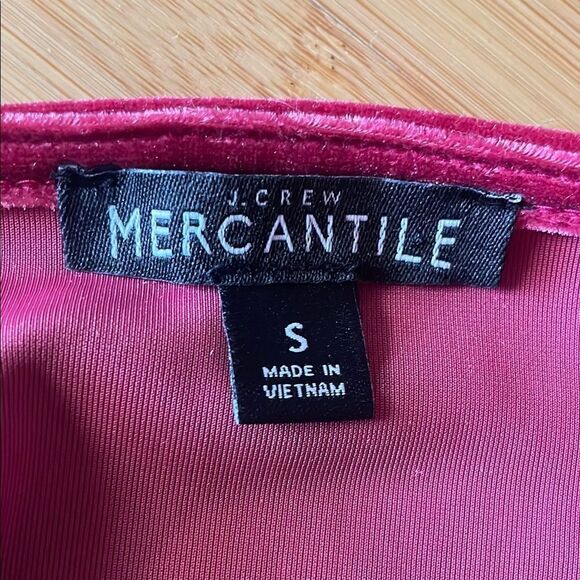 J. Crew Mercantile Elegant Red Velvet Women's Bodysuit (Size: Small) - Picture 8 of 12